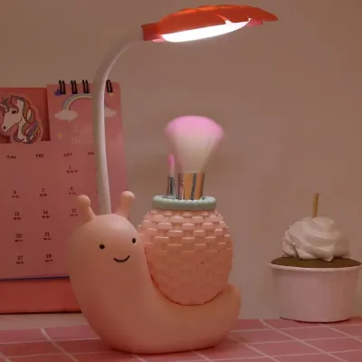 Cute Snail Desk Lamp Pen Holder